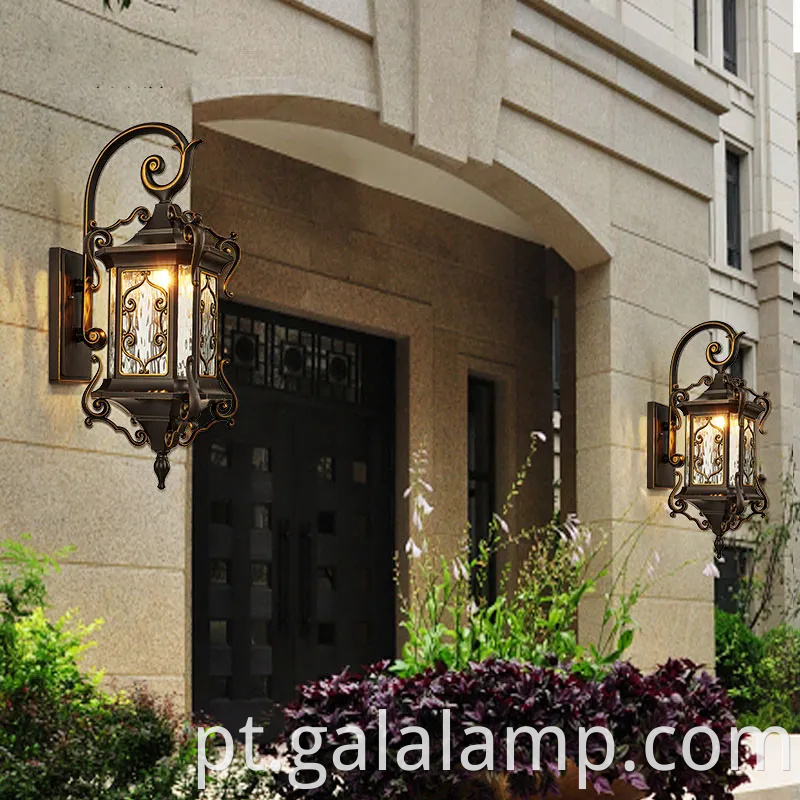 Lâmpada de jardim à prova d'água no estilo europeu para iluminação de parede externa